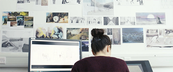 Pic of student working in NFTS animation workshop
