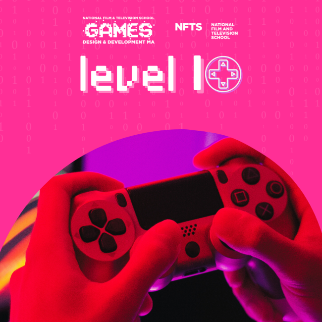 level 10 nfts logos and picture of hands holding game controller